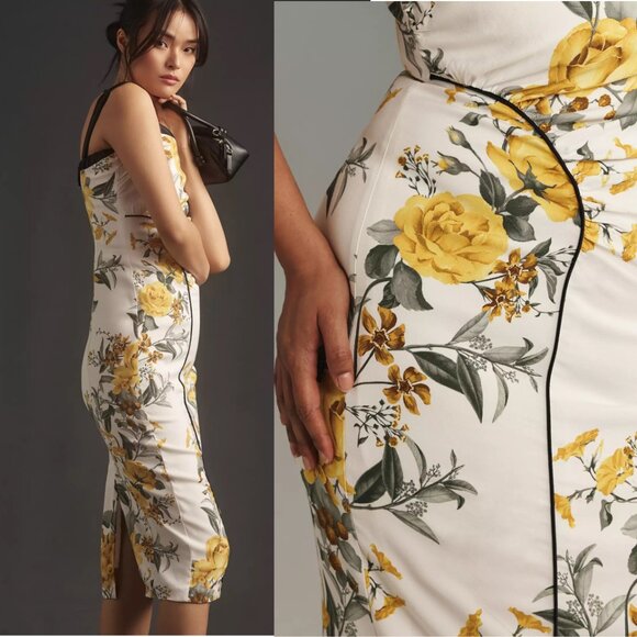 Anthropologie Maeve Sleeveless Square-Neck Column Midi Dress size 10 new nwt - Picture 3 of 10